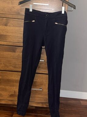 Athleta Navy Slim Jogger Pants with Zip Front Pockets